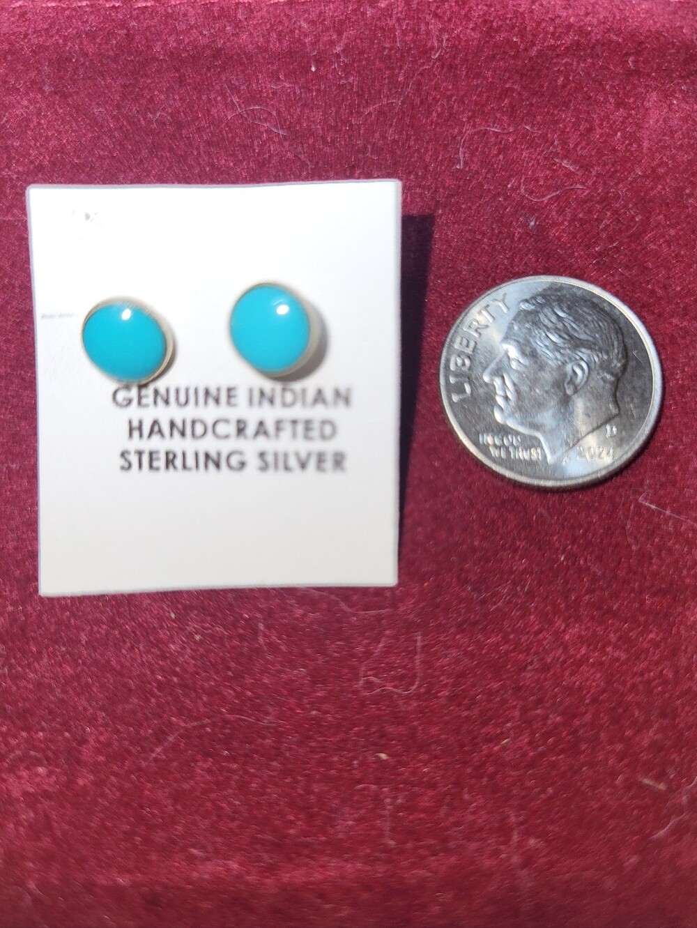 Kingman Turquoise Blue 925 Sterling Silver Stud Earrings